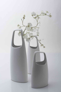 简约现代仿手提袋小花瓶花器三件套创意家居饰品软装小礼品