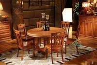 成都实木餐桌大圆桌橡木餐桌多人餐桌椅组合饭桌1.3米 1.5米餐桌