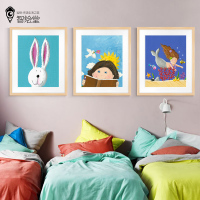 儿童房装饰画卧室床头挂画卡通客厅背景墙画幼儿园艺术创意组合画