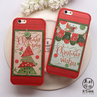 圣诞节礼物圣诞树情侣款苹果6s iPhone6 plus新款手机壳6p套挂绳