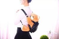 新款2015韩版萌可爱毛绒小熊儿童双肩包皮趴趴熊旅行亲子休闲背包