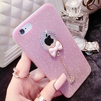 苹果6S粉色水钻iPhone6plus闪粉手机壳4.7超薄硅胶外壳5S情侣女潮