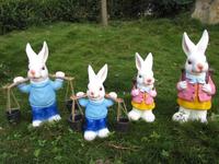花园庭院动物装饰卡通兔子树脂工艺品摆件地产园林雕塑幼儿园摆设