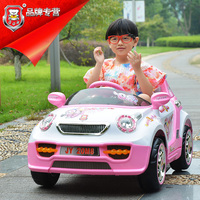 QQ熊儿童电动车四轮遥控汽车可坐人室内摇摆童车小孩男女玩具车
