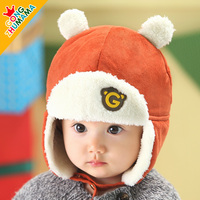 韩国婴儿帽子秋冬季0-3-6-12个月男女宝宝帽子套头儿童冬天毛绒帽