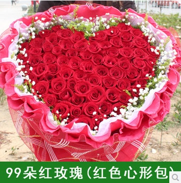 99朵红玫瑰鲜花速递北京鲜花店上海成都杭州深圳广州延安送花全国