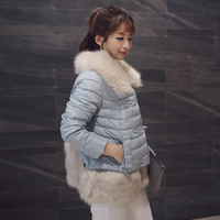 2015冬装新款韩版棉衣学生女短款棉服加厚小外套宽松A字棉袄 毛领
