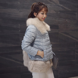 2015冬装新款超大毛领羽绒服女短款正品带帽加厚修身大码外套