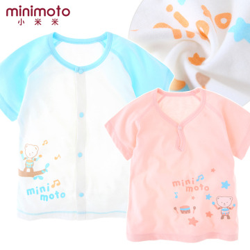 小米米minimoto春夏新款婴儿短袖打底衫宝宝莫代尔童装休闲T恤