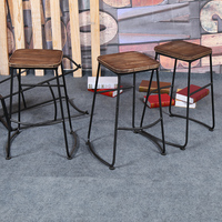 鸿福来 新品美式loft复古实木餐椅 时尚休闲椅咖啡店椅子办公椅