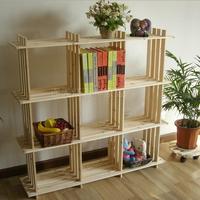 宜家实木创意简易9格架木架子儿童书架置物架层架鞋架花架储物架