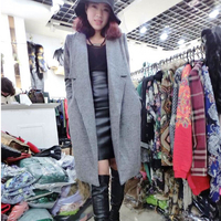 2015韩版冬装修身超长款呢子大衣韩范西装领加棉过膝毛呢长外套女