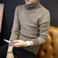 高领毛衣男士加厚保暖韩版修身翻领毛线衣冬季红色打底针织线衫潮