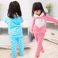 2015女童睡衣套装秋冬加厚女宝宝长袖衣服婴儿家居服0-1-2-3-4岁