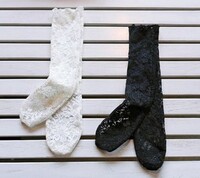 韩国童装 全蕾丝袜子 春款 复古风 中筒 学院白搭 丝袜