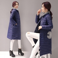 2016新款韩版棉衣女中长款轻薄修身大码羽绒棉服时尚冬装外套潮