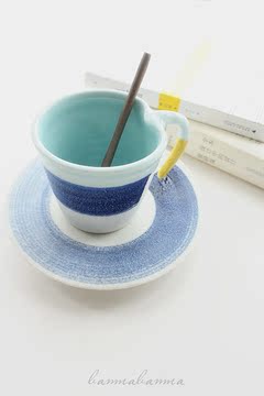 zakka陶瓷手工咖啡杯 欧美简约气质一笔文艺水杯套装 包邮