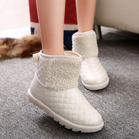雪地棉鞋女2015冬季女鞋韩版学生平底短靴防水白色加绒加厚冬靴子