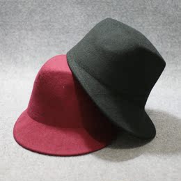 时尚韩国四角羊毛骑士帽子青年男女秋冬复古马术帽毡帽遮阳鸭舌帽