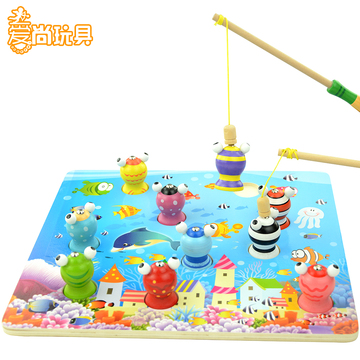 儿童钓鱼玩具磁性小猫钓鱼池大号非电动套装1-2-3岁宝宝益智玩具