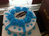 8寸的创意蓝色妖姬玫瑰花蛋糕生日蛋糕上海同城配送