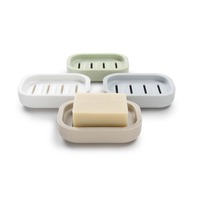 柏文家 PP皂盒 带盖手工皂盒 沥水香皂盒肥皂盒 简约素色正反双用