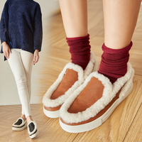 2015冬季韩版棉鞋雪地靴保暖女短靴一脚蹬懒人棉鞋女休闲学生鞋