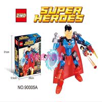 ZIMO超级英雄90005A钢铁侠美国队长超人雷神拼装积木益智儿童玩具