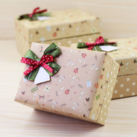 情人节复古圣诞节礼品盒 长方形高端礼品包装盒 碎花黄色方形盒子