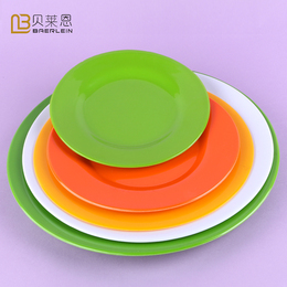 中式密胺餐具仿瓷盘 彩色火锅盘碟 快餐炒粉面盘 塑料小盘子