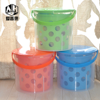 爱普惠多用可坐水桶塑料钓鱼桶带盖米桶带把手储物收纳桶带浴篮筐