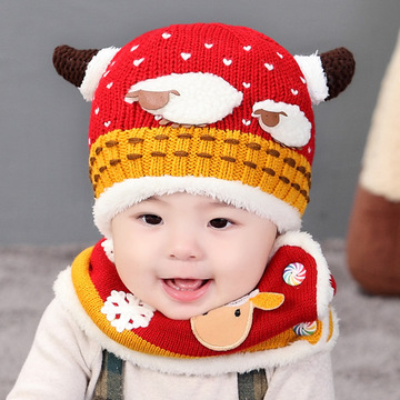 韩版秋冬3-6-12个月婴儿帽子冬季1-2岁儿童男童女宝宝公主毛线帽0