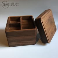 喜起胡桃木整木多功能收纳盒 实木果盘 木制果盒 木质点心茶点盒