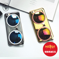 iphone6s手机壳电镀奢华个性手机壳日韩潮流墨镜保护壳苹果6p外壳