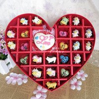 生肖牛diy手工巧克力 创意生日礼物 情人节心形礼盒 代可可脂包邮