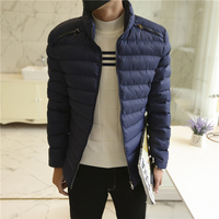 冬季韩版丝绵加厚保暖短款修身立领青年男士棉服棉衣外套男潮