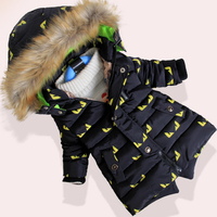 童装男童冬装2015新款加厚儿童棉衣棉袄韩版外套中小童中长款X13