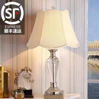 欧式水晶台灯卧室温馨床头灯 时尚现代简约美式客厅婚庆装饰台灯