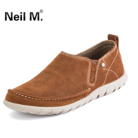 【天天特价】Neil M.男士休闲鞋透气男皮鞋真皮低帮鞋懒人单鞋