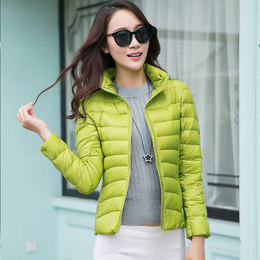 反季特价促销2015新款韩版立领羽绒服女超轻薄款韩版修身短款大码