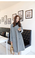 【双十一新品】2015韩国女装秋冬季新款宽松长款粗纺毛呢长袖