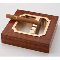 大号金属实木雪茄专用烟灰缸 高档商务办公室装饰品 工艺礼品摆件