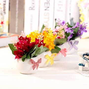 清新韩式花套装田园家居客厅摆件假花小盆花隔板摆件全网独一无二