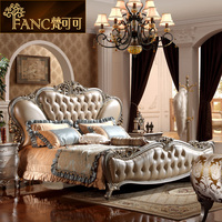 梵可可 奢华欧式床公主床真皮橡木床 新古典床实木2米双人法式床