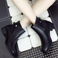 百丽 晶客2015冬季新款短靴女平底真皮欧美时尚女靴平跟靴子单靴