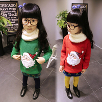 清仓特价韩版女童毛衣童装秋冬款套头儿童上衣女童宝宝圣诞针织衫