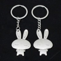 兔兔精镀合金情侣钥匙圈(LOVE3)一对萌萌的兔子超有爱仅售5元