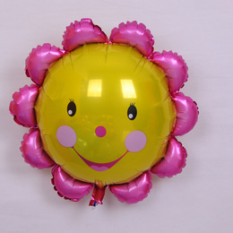 儿童小孩子生日派对晚会气球装饰品摆布置铝膜气球可爱笑脸太阳花