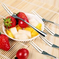 精工不锈钢水果叉 蛋糕甜品叉子 创意甜品叉 水果签 点心叉水果插
