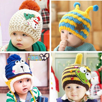 秋冬季儿童毛线帽子宝宝冬天可爱加绒针织帽男女童保暖套头帽子潮